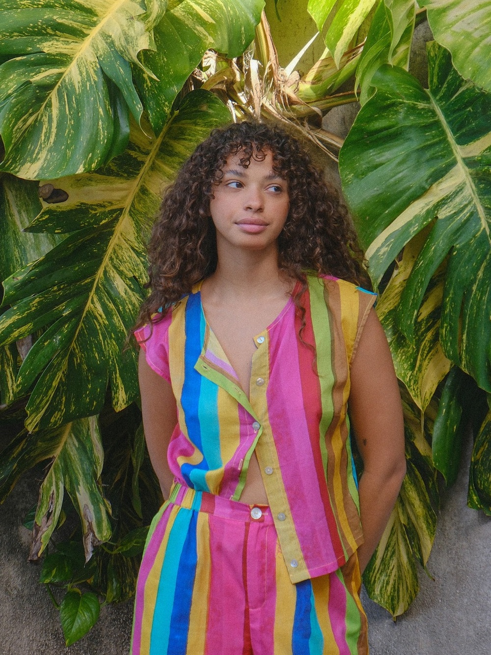 Lisa Says Gah Madeline Top Rainbow Stripe - Picture 2 of 10